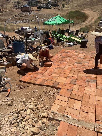 Laying a brick paver patio